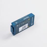 A small blue rectangular aviation battery pack for the Philipis OnSite and FRx defibrillators