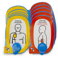 A set of 5 colorful training pads for the LIFEPAK CR Plus AED