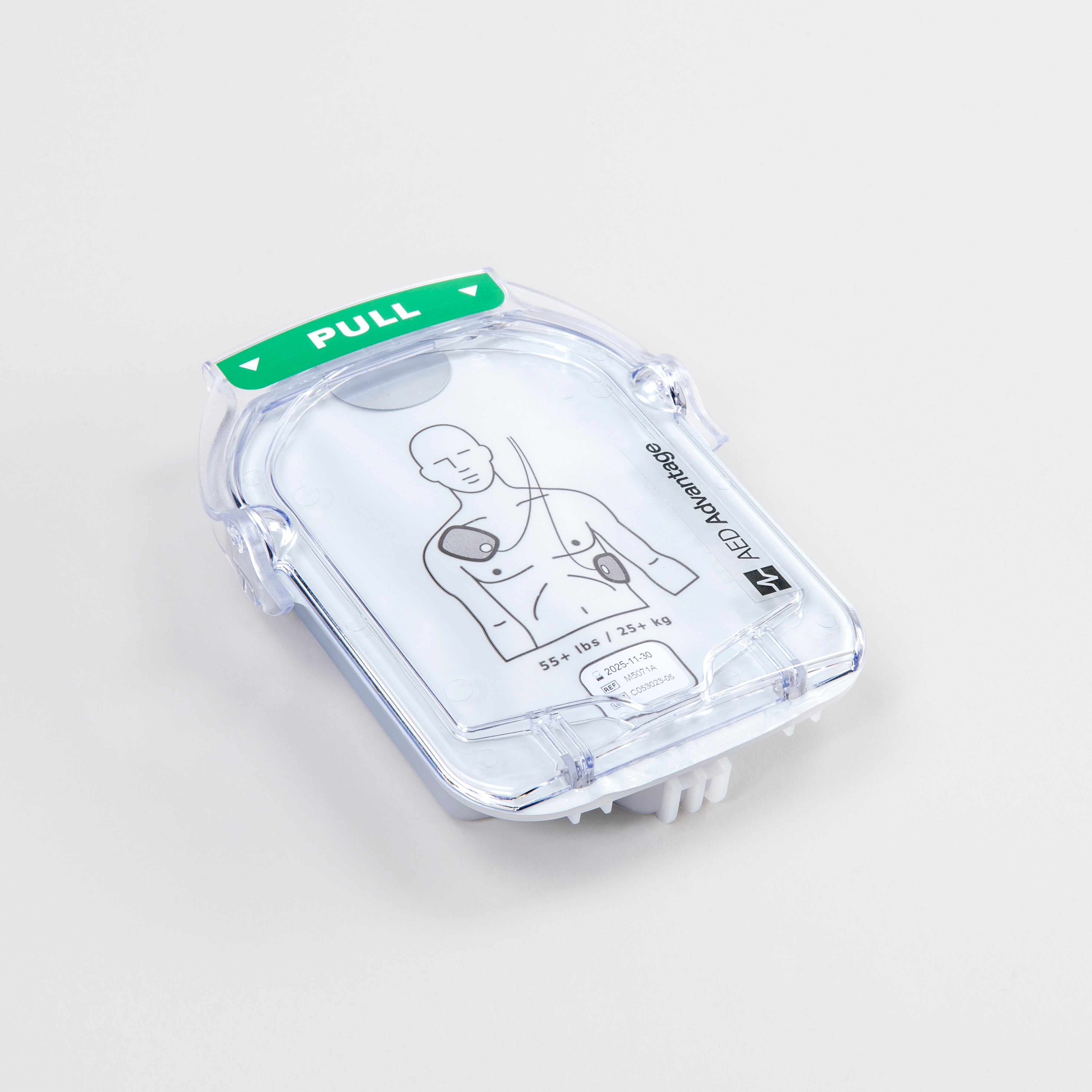 A transparent pads cartridge for the Philips OnSite AED