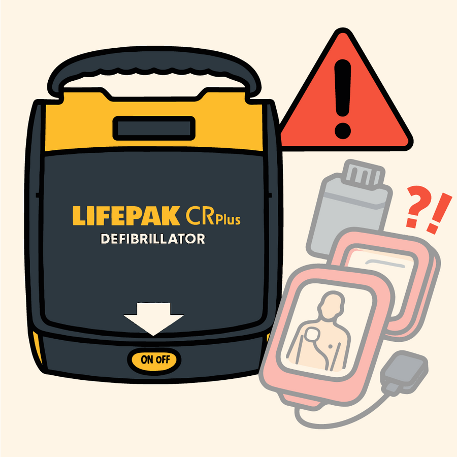 Illustration of a Lifepak AED that's Missing its Charge Pak Consumables