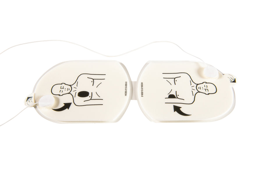 A set of white HeartSine training electrode pads