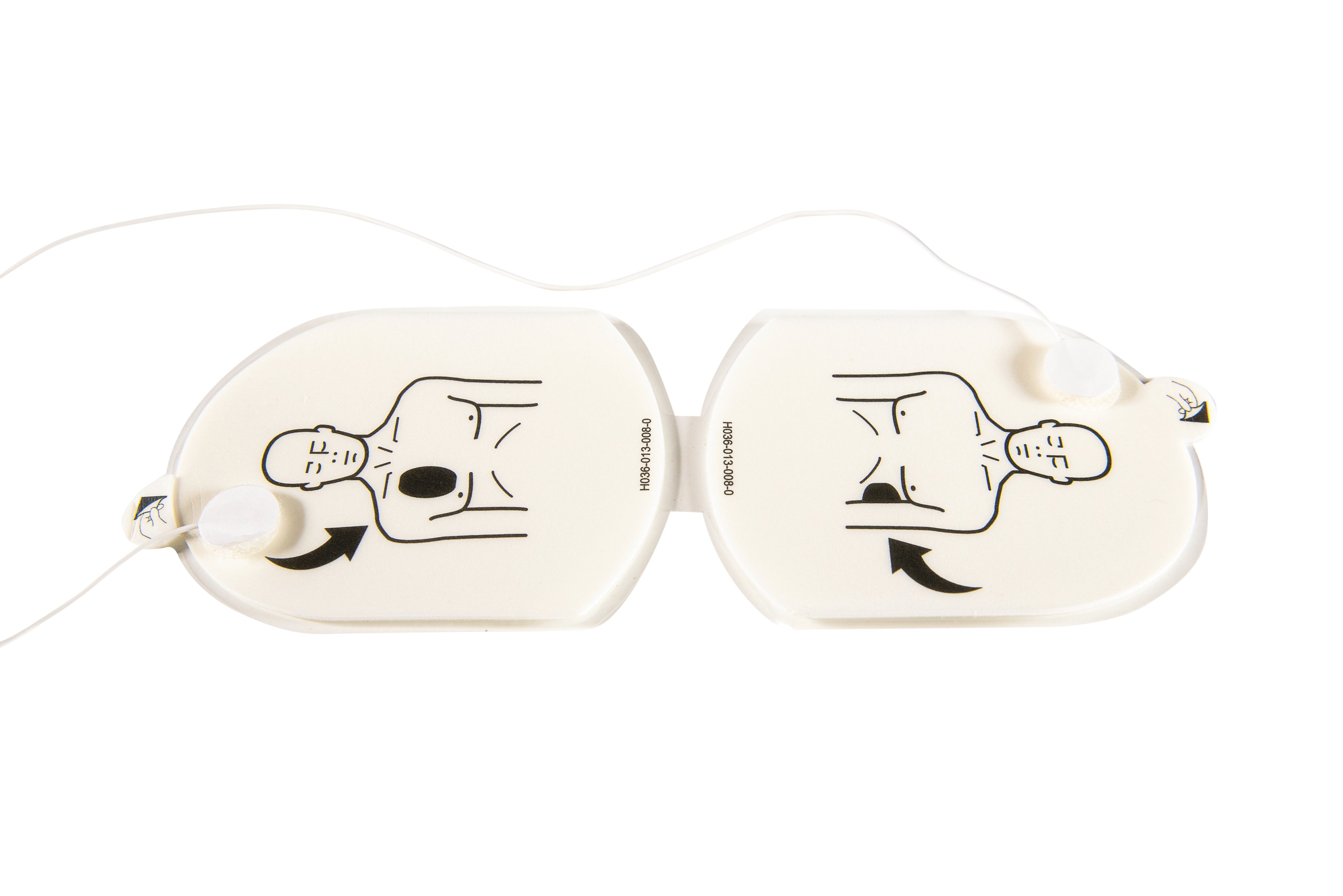 A set of white HeartSine training electrode pads